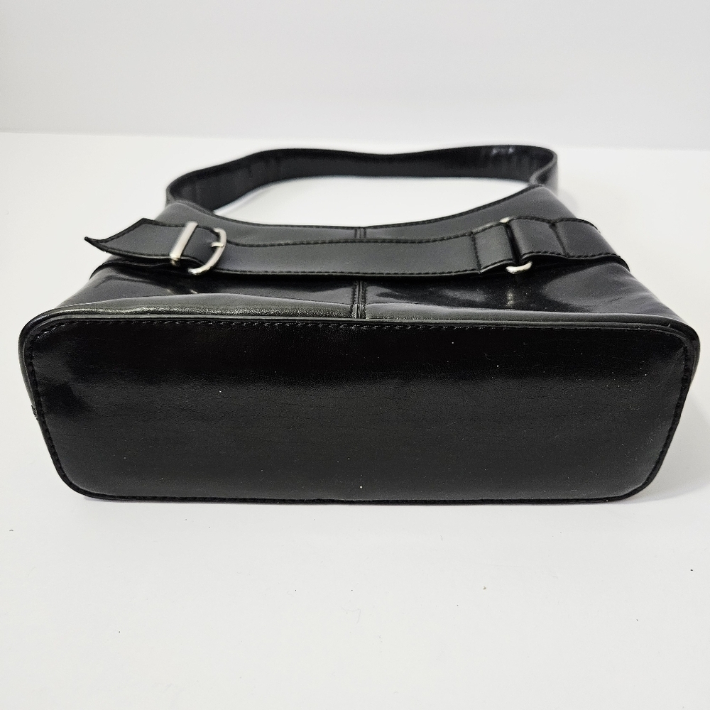 Vintage Y2K Aldo Baby Bag Black Faux Leather Micro 90s EUC - Picture 4 of 5